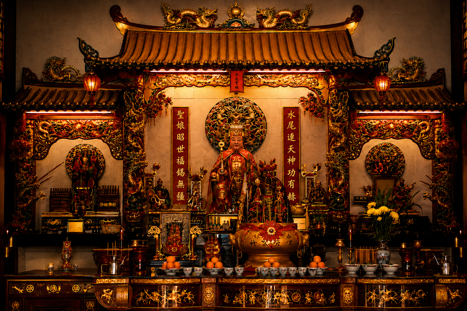 Shui Wei Sheng Niang altar at Yan Kit Village Chinese Temple