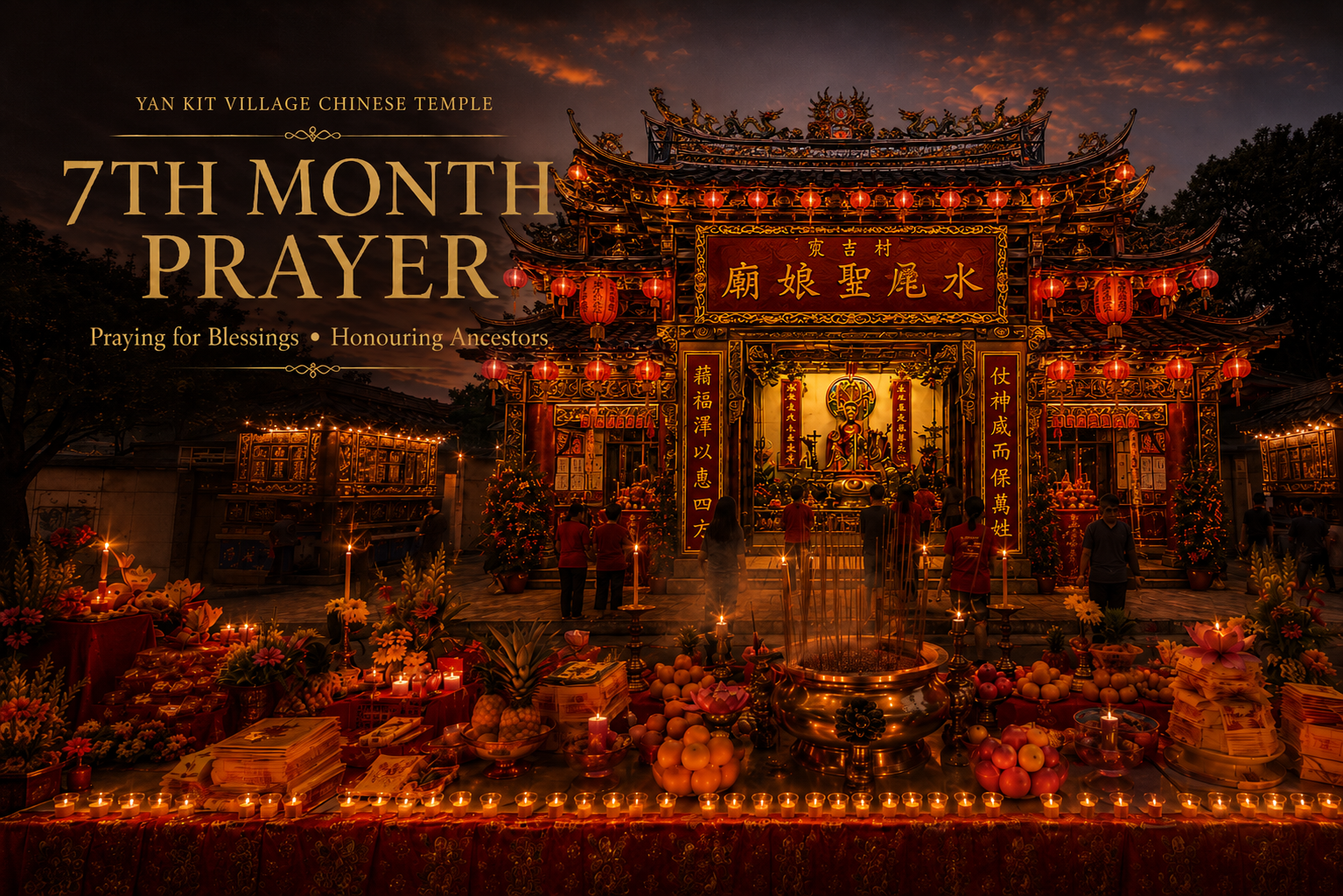 7th Month Praying at Yan Kit Village Chinese Temple