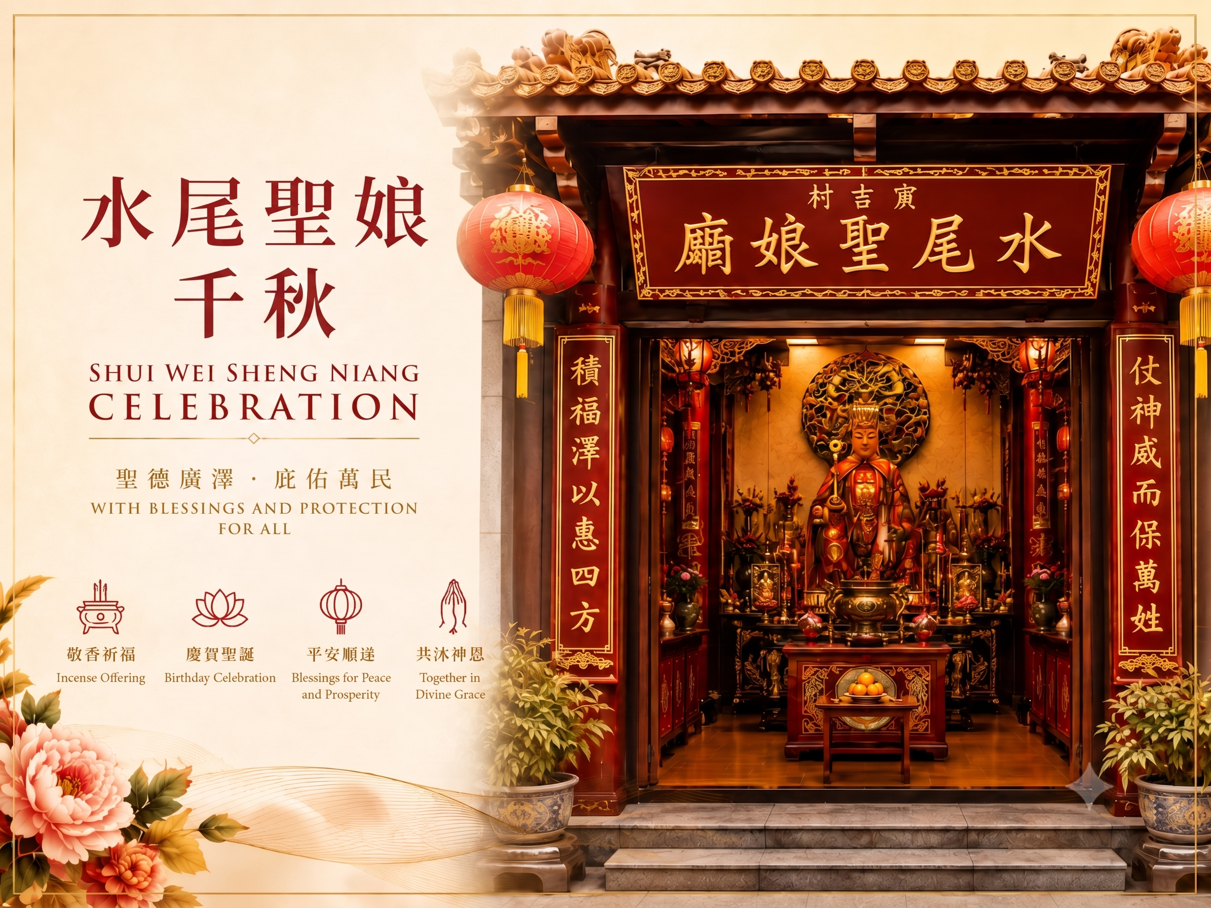 Shui Wei Sheng Niang celebration at Yan Kit Village Chinese Temple